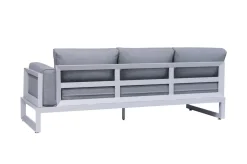 Best Manhattan Ecklounge, grau/silber, Alu/Polyester, inkl Beistelltisch, witterungsbeständig Gartenlounge