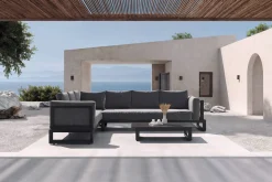 Best Manhattan Garten-Ecklounge, 6 Personen, inkl. Beistelltisch, Aluminium/Polyester Gartenlounge