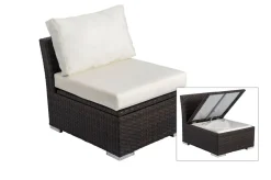Hot Mittelelement, braun marmoriert, Polyrattan, 63 x 78 x 65 cm, geeignet für 7759-BOX Polyrattan-Gartenmöbel|Gartenlounge