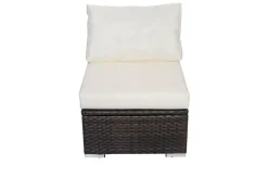 Hot Mittelelement, braun marmoriert, Polyrattan, 63 x 78 x 65 cm, geeignet für 7759-BOX Polyrattan-Gartenmöbel|Gartenlounge