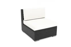 Hot Mittelelement, creme/weiß, schwarz, Polyrattan, inkl. Polster und Kissen, wasserfeste Kissenbox Polyrattan-Gartenmöbel|Gartenlounge