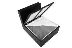 Hot Mittelelement, creme/weiß, schwarz, Polyrattan, inkl. Polster und Kissen, wasserfeste Kissenbox Polyrattan-Gartenmöbel|Gartenlounge