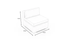 Online Mittelelement, desert-beige, Aluminium/Polyrattan/Polyster, 69,5 x 84 x 69,5 cm, abnehmbare Bezüge, mit Kissenboxfunktion Gartenlounge Modulsysteme|Polyrattan-Gartenmöbel