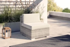 Online Mittelelement, desert-beige, Aluminium/Polyrattan/Polyster, 69,5 x 84 x 69,5 cm, abnehmbare Bezüge, mit Kissenboxfunktion Gartenlounge Modulsysteme|Polyrattan-Gartenmöbel