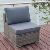 Best Mittelelement, grau, Polyrattan, 70 x 82 x 70 cm, verstellbare Sitzfläche, wasserfeste Kissenbox Polyrattan-Gartenmöbel|Gartenlounge
