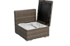 Best Mittelelement, grau, Polyrattan, 70 x 82 x 70 cm, verstellbare Sitzfläche, wasserfeste Kissenbox Polyrattan-Gartenmöbel|Gartenlounge