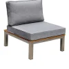 Clearance Mittelelement, silber/grau, Edelstahl/Teakholz/Textil, 79 x 69 x 64 cm Edelstahl-Gartenmöbel|Gartenstühle & Gartensessel