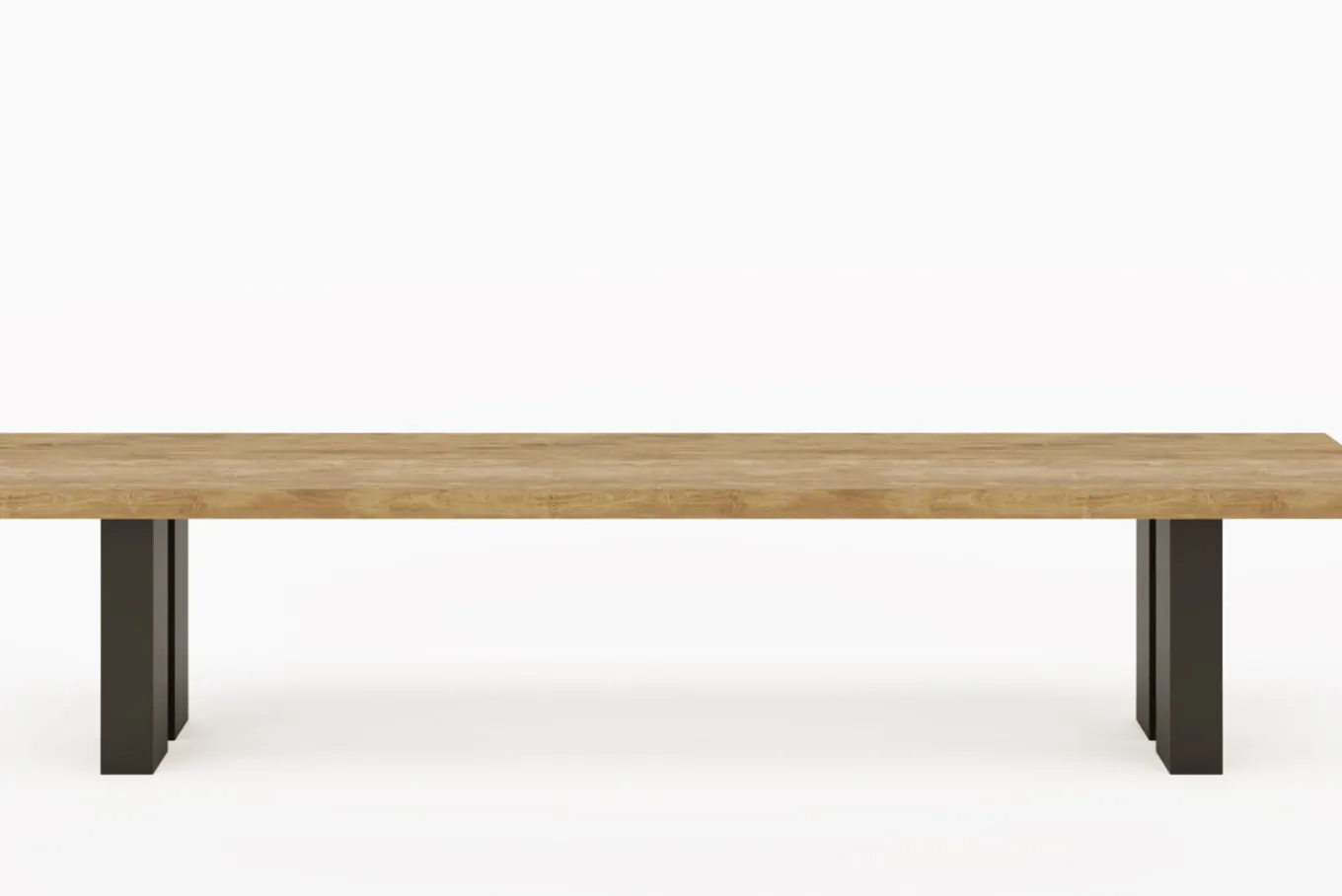 Online New Bob Bank, anthrazit/natur, Alu/recycled Teak, 220 x 40 x 46 cm, rustikal gebürstet Aluminium-Gartenmöbel|Gartenbänke & Gartensofas