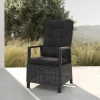 Online Nova Diningsessel, anthrazit/grau, Alu/Polyrattan, 58 x 68 x 108 cm, verstellbare Rückenlehne, mit Teakholz-Armlehnen, FSC®-zertifiziertes Produkt Aluminium-Gartenmöbel|Gartenstühle & Gartensessel