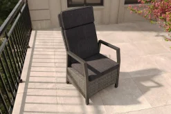Hot Nova Diningsessel, anthrazit/grau, Alu/Polyrattan, 58 x 68 x 108 cm, verstellbare Rückenlehne, inkl. Polster Aluminium-Gartenmöbel|Gartenstühle & Gartensessel