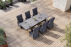 Nova Garten-Essgruppe, 6 Personen, ausziehbar, 160-260cm, Alu/Polyrattan/Spraystone Garten-Essgruppen