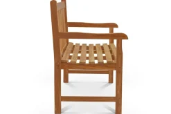 Online Ontario 3-Sitzer Gartenbank, natur, Teakholz, 150x62x92cm, fein geschliffen Gartenbänke & Gartensofas|Teak-Gartenmöbel