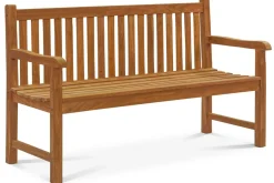 Online Ontario 3-Sitzer Gartenbank, natur, Teakholz, 150x62x92cm, fein geschliffen Gartenbänke & Gartensofas|Teak-Gartenmöbel