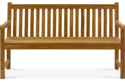 Online Ontario 3-Sitzer Gartenbank, natur, Teakholz, 150x62x92cm, fein geschliffen Gartenbänke & Gartensofas|Teak-Gartenmöbel