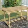 New Ontario/Washington Garten-Essgruppe, natur, Teak, 195/295 x 90 cm, 6x Stapelsessel Garten-Essgruppen