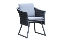 Best Oranger Blossom Sessel, anthrazit, Aluminium/XL Rope, 60x62x75 cm, inkl. Polster Gartenstühle & Gartensessel|Rope-Gartenmöbel