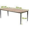 Clearance Oscar Esstisch, anthrazit, Alu/Teak, 220x100x73 cm, Tischplatte aus hochwertigem Teak Gartentische