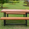 Clearance Oslo Garten-Essgruppe, natur, Akazie, Tisch 170 x 90 cm, 6 Personen, 2x Bank 160 x 35 cm, FSC®-zertifiziertes Produkt Garten-Essgruppen|Akazien-Gartenmöbel