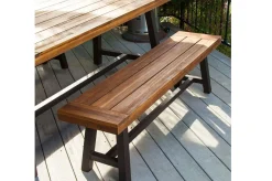 Clearance Oslo Garten-Essgruppe, natur, Akazie, Tisch 170 x 90 cm, 6 Personen, 2x Bank 160 x 35 cm, FSC®-zertifiziertes Produkt Garten-Essgruppen|Akazien-Gartenmöbel