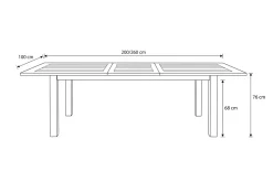 Clearance Oxford Ausziehtisch, anthrazit/natur, Edelstahl/recycled Teak, 200/260 x 100 cm Gartentische|Edelstahl-Gartenmöbel