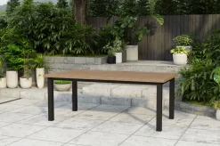 Clearance Oxford Ausziehtisch, anthrazit/natur, Edelstahl/recycled Teak, 200/260 x 100 cm Gartentische|Edelstahl-Gartenmöbel