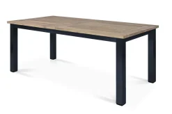 Best Oxford/Zui Garten-Essgruppe, anthrazit/hellgrau, Edelstahl/recycled Teak/Rope, 200/260 x 100 cm, 8x Sessel, inkl. Polster Garten-Essgruppen