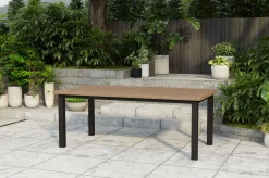 Clearance Oxford/Zui Garten-Essgruppe, anthrazit/dunkelgrau, Edelstahl/recycled Teak/Rope, 200/260 x 100 cm, 8x Sessel, inkl. Polster Garten-Essgruppen