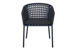 Clearance Oxford/Zui Garten-Essgruppe, anthrazit/dunkelgrau, Edelstahl/recycled Teak/Rope, 200/260 x 100 cm, 8x Sessel, inkl. Polster Garten-Essgruppen