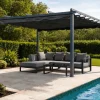 Discount Pergola mit faltbarem Stoffdach, Anthrazit, Aluminium/Polyester, 4 x 4 m, Air-Vent System, UV-beständig Pergola|Aluminium-Gartenmöbel