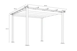 Discount Pergola mit faltbarem Stoffdach, Anthrazit, Aluminium/Polyester, 4 x 4 m, Air-Vent System, UV-beständig Pergola|Aluminium-Gartenmöbel
