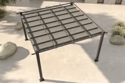 Discount Pergola mit faltbarem Stoffdach, Anthrazit, Aluminium/Polyester, 4 x 4 m, Air-Vent System, UV-beständig Pergola|Aluminium-Gartenmöbel