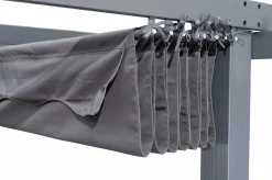 Discount Pergola mit faltbarem Stoffdach, Anthrazit, Aluminium/Polyester, 4 x 4 m, Air-Vent System, UV-beständig Pergola|Aluminium-Gartenmöbel