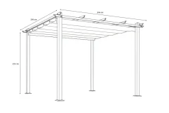 Outlet Pergola mit faltbarem Stoffdach, Anthrazit, Aluminium/Polyester, 3 x 4 m, Air-Vent System, UV-Schutz 30 Pergola|Aluminium-Gartenmöbel