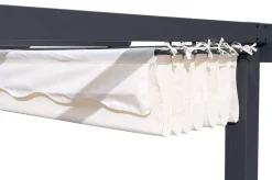 Hot Pergola mit faltbarem Stoffdach, Anthrazit/Creme, Aluminium/Polyester, 3 x 3 m, Air-Vent System, UV-Schutz 30+ Pergola|Aluminium-Gartenmöbel
