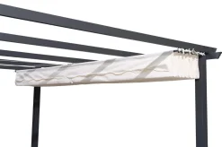 Hot Pergola mit faltbarem Stoffdach, Anthrazit/Creme, Aluminium/Polyester, 3 x 3 m, Air-Vent System, UV-Schutz 30+ Pergola|Aluminium-Gartenmöbel