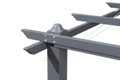 Hot Pergola mit faltbarem Stoffdach, Anthrazit/Creme, Aluminium/Polyester, 3 x 3 m, Air-Vent System, UV-Schutz 30+ Pergola|Aluminium-Gartenmöbel