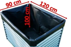 Best Pflanzvlies, schwarz, Vlies 200g/m², 120x90x100cm, für Hochbeet mit 120cm Hochbeet|Gartenmöbel-Zubehör & Ersatzteile