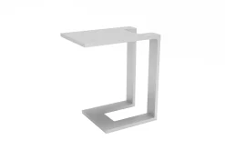 Clearance Porvoo Gartenliege, hellgrau/weiß, Aluminium/Polyester, 215 x 90 cm, verstellbare Rückenlehne, inkl. Beistelltisch Gartenliegen