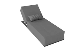 Clearance Porvoo Gartenliege, hellgrau/weiß, Aluminium/Polyester, 215 x 90 cm, verstellbare Rückenlehne, inkl. Beistelltisch Gartenliegen