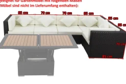 New Premium Abdeckhauben Set für Lounge theBox-A/-D: 1304/ 1714/ 7175/ 16064, schwarz, wasserbeständig Schutzhüllen