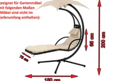 Best Premium Abdeckhaube für Leco Schwingliege, schwarz, wasserbeständig, 187 x 82 x 212 cm Schutzhüllen