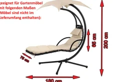 Best Premium Abdeckhaube für Leco Schwingliege, schwarz, wasserbeständig, 187 x 82 x 212 cm Schutzhüllen