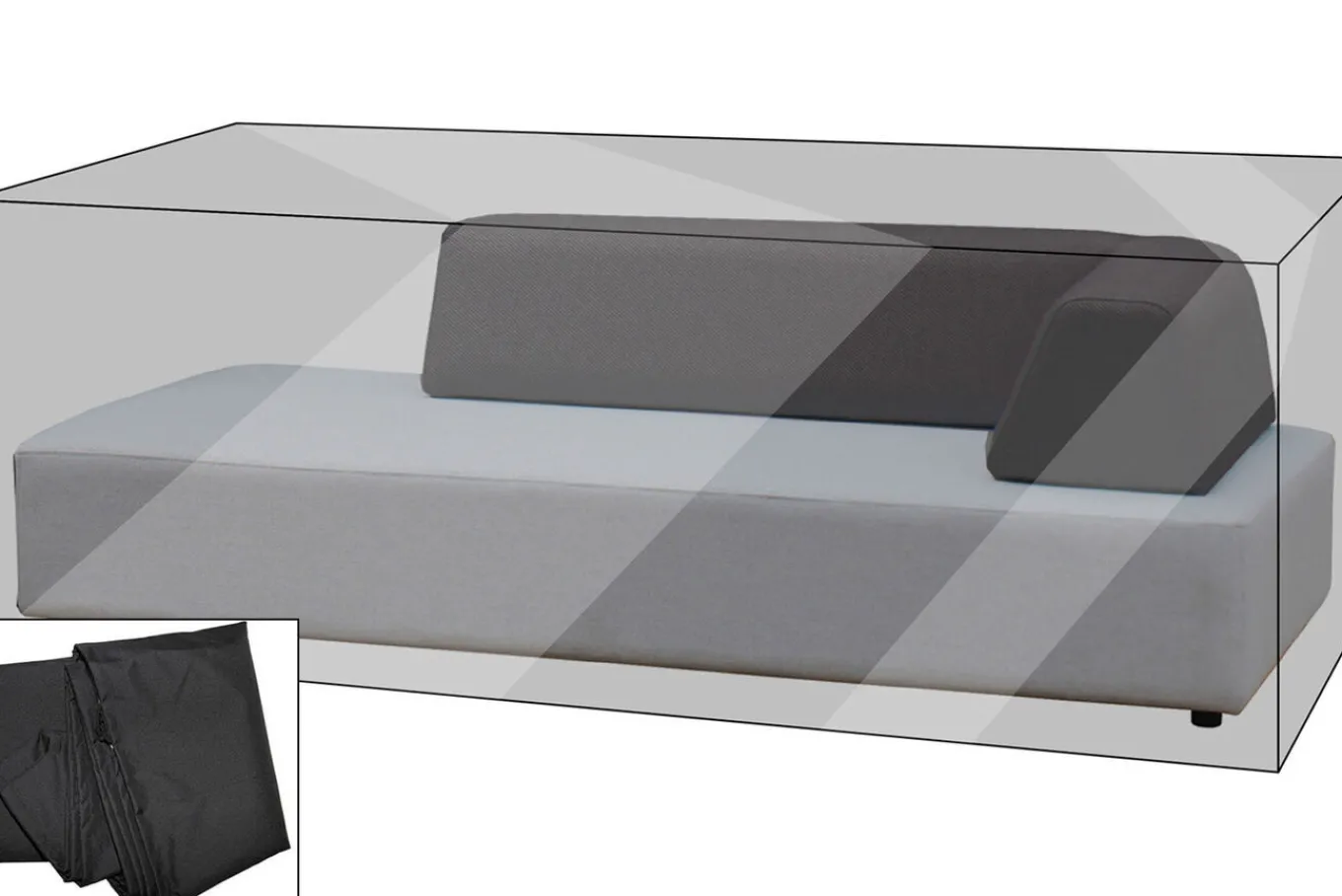 Clearance Premium Abdeckhaube für Lounge-Element, z.B. Maui Lounge, 107x212x65cm, wasserbeständig, schwarz Schutzhüllen