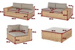 Hot Premium Abdeckhaubenset für Lounge, z.B. 18853/ 20790/ 20907, 4,tlg., wasserbeständig, schwarz Schutzhüllen
