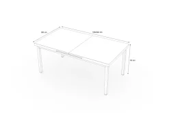 New Premium Ausziehtisch, silber/grau, Alu/Glas, 180/240x100cm, automatischer Ausziehmechanismus Gartentische