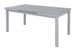 New Premium Ausziehtisch, silber/grau, Alu/Glas, 180/240x100cm, automatischer Ausziehmechanismus Gartentische