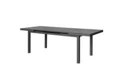 Discount Premium Ausziehtisch, anthrazit/grau, Aluminium/Glas, 180/240x100cm, automatischer Ausziehmechanismus Gartentische