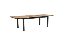 New Premium Ausziehtisch, anthrazit matt, Alu/Teak, 180/240x100cm, automatischer Ausziehmechanismus Gartentische