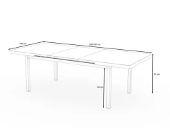 Sale Premium Ausziehtisch, anthrazit/grau, Alu/Glas, 180/240x100cm, automatischer Ausziehmechanismus Gartentische