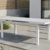 Sale Premium Ausziehtisch, weiß, Alu/Glas, 180/240 x 100 cm, witterungsbeständig, hohe Belastbarkeit Gartentische|Aluminium-Gartenmöbel